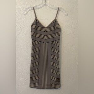 Y2K BCBGeneration black & tan striped seamless body con dress
